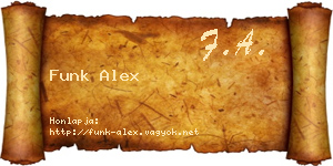Funk Alex névjegykártya